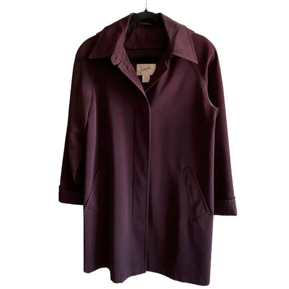 Jacqueline Ferrar ~ Beautiful Burgundy Coat ~ size Small ~ velvet lined hood - Picture 1 of 12
